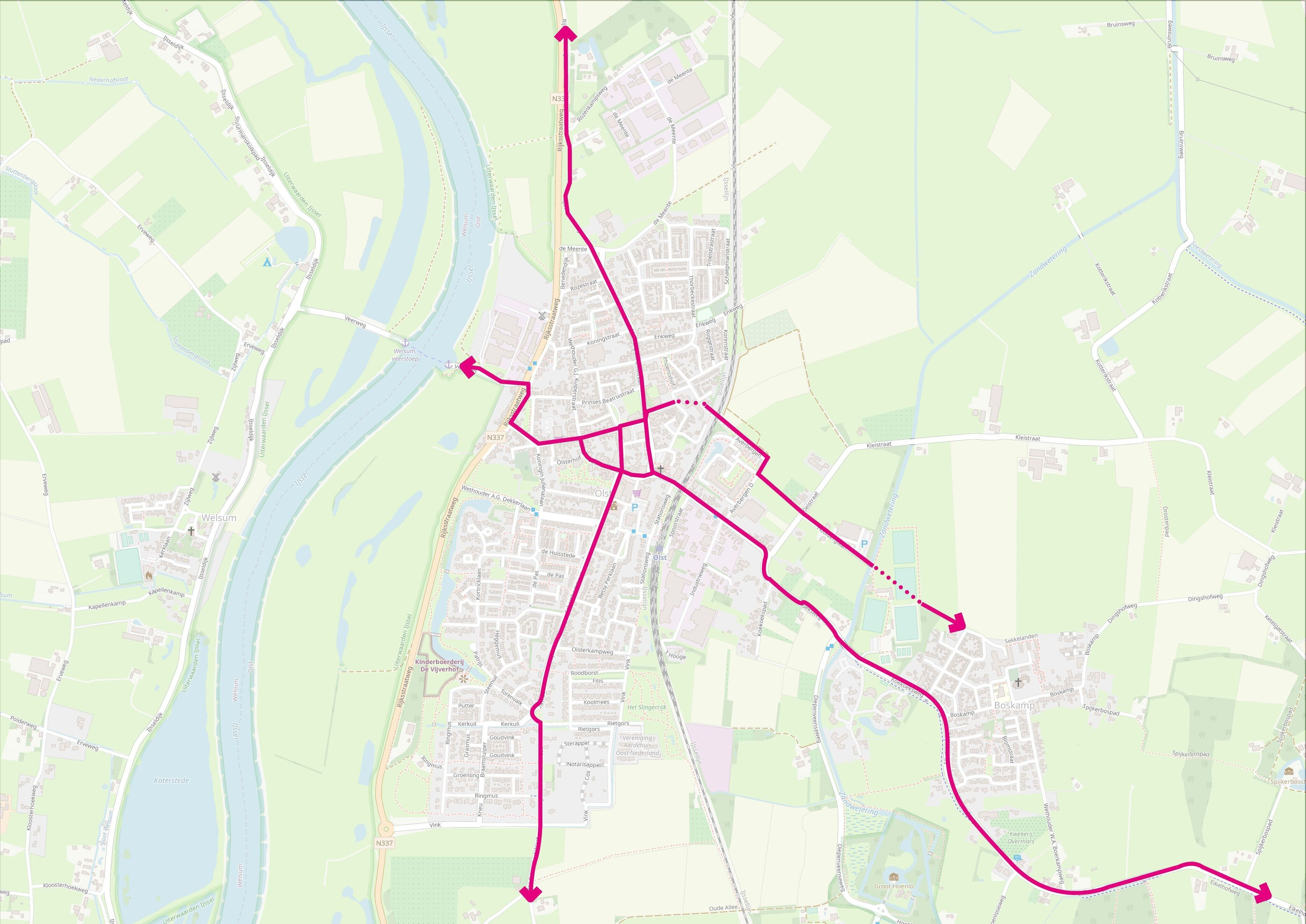 Gebiedskaart Fietsplan Olst